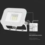 V-TAC VT-10011 10W LED Прожектор SAMSUNG Чип PRO-S Бяло Тяло 3000К