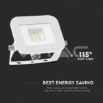 V-TAC VT-10011 10W LED Прожектор SAMSUNG Чип PRO-S Бяло Тяло 3000К