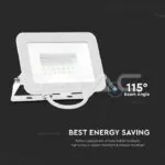 V-TAC VT-10023 30W LED Прожектор SAMSUNG Чип PRO-S Бяло Тяло 3000К