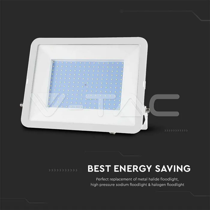 V-TAC VT-10030 200W LED Прожектор SAMSUNG Чип PRO-S Бяло Тяло 6500К