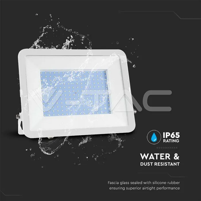 V-TAC VT-10030 200W LED Прожектор SAMSUNG Чип PRO-S Бяло Тяло 6500К