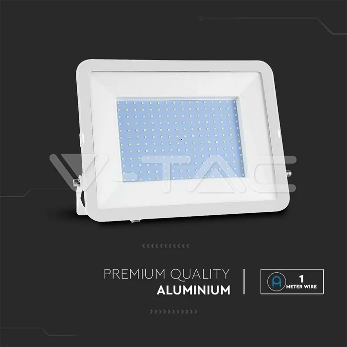 V-TAC VT-10030 200W LED Прожектор SAMSUNG Чип PRO-S Бяло Тяло 6500К