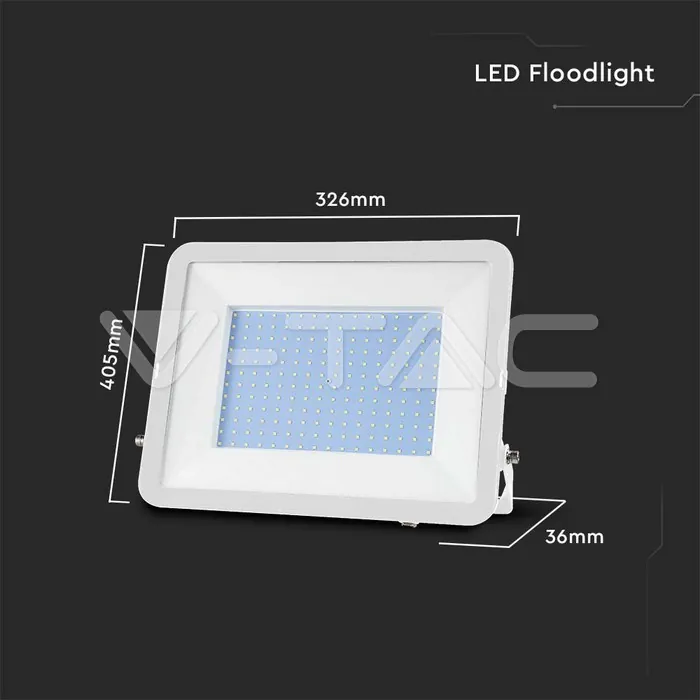 V-TAC VT-10030 200W LED Прожектор SAMSUNG Чип PRO-S Бяло Тяло 6500К