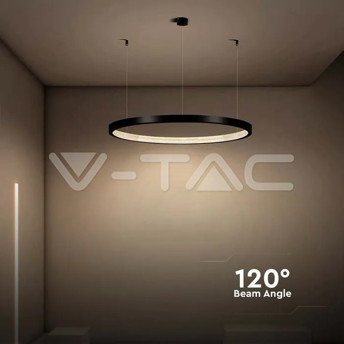 V-TAC VT-10052 19W LED Висящ Осветител Акрил Кристал Черен 3000K