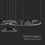 V-TAC VT-10053 LED Осветител 57W Висящ Кристал Черен 4000К
