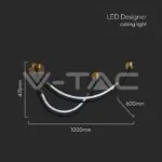 V-TAC VT-10087 LED Осветител 20W Висящ Черно+Златно 3000K