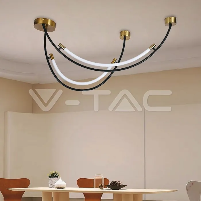 V-TAC VT-10087 LED Осветител 20W Висящ Черно+Златно 3000K