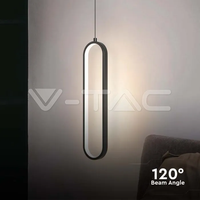 10076-4.jpg V-TAC VT-10076 13W LED Висяща Лампа 40CM 3000K Черно Тяло