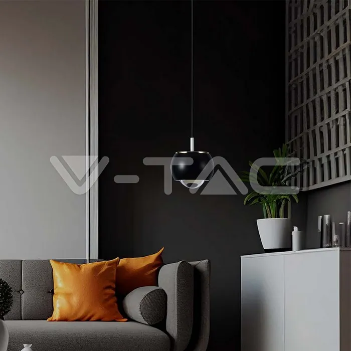 V-TAC VT-10078 9W LED Висяща Лампа (10*10*100см) Черно 3000K