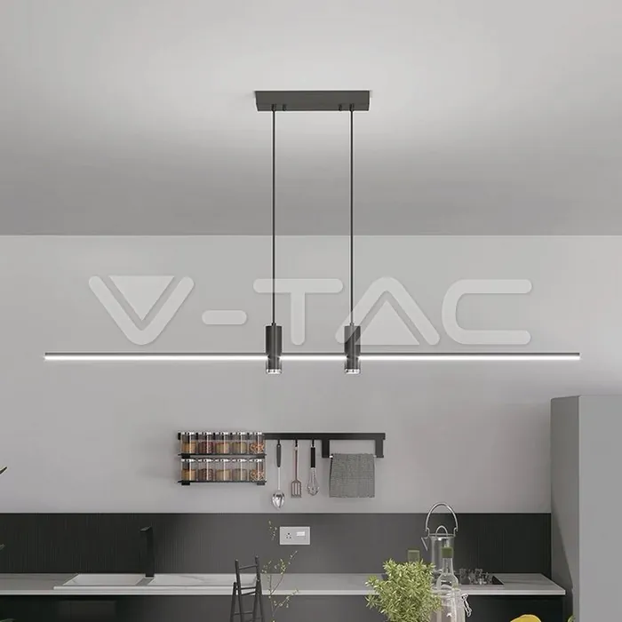 V-TAC VT-10088 19W LED Висящ Осветител Със Спот Черен 4000K
