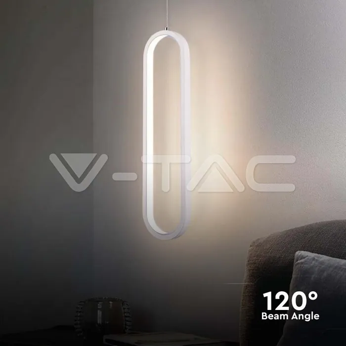V-TAC VT-10091 13W LED Висяща Лампа 40CM 4000K Бяло Тяло