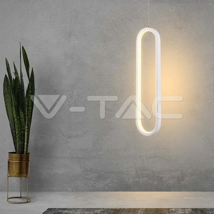 V-TAC VT-10091 13W LED Висяща Лампа 40CM 4000K Бяло Тяло