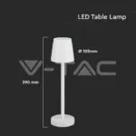 V-TAC VT-10191 3W Презаредима Настолна Лампа Бяла 3000K