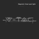 V-TAC VT-10241 22W LED Магнитен Линеен Спот 6400K Черно Тяло