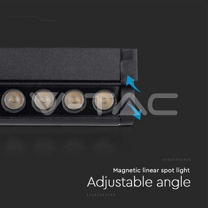 V-TAC VT-10259 5W LED Магнитен Линеен Спот Регулируем 6400K Черно Тяло