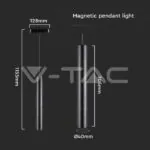 V-TAC VT-10264 14W LED Магнитен Осветител Висящ 3000K Черно Тяло