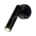 V-TAC VT-10291 2W LED Стенен Аплик Хотел Кръг 4000K Черно Тяло