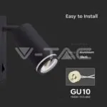 V-TAC VT-10294 GU10 Стенен Хотел Аплик Черен