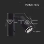 V-TAC VT-10294 GU10 Стенен Хотел Аплик Черен