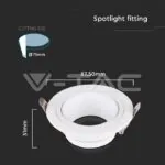 V-TAC VT-10296 GU10 Корпус Метал PC Бял Кръг