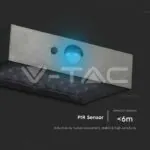 V-TAC VT-10305 3W LED Соларна Стенна Лампа със Сензор 4000K+3000K Черна