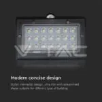 V-TAC VT-10305 3W LED Соларна Стенна Лампа със Сензор 4000K+3000K Черна
