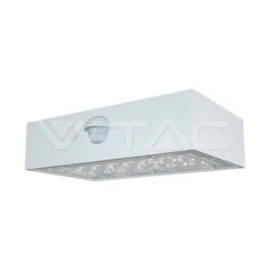 V-TAC VT-10306 3W LED Соларна Стенна Лампа със Сензор 4000K+3000K Бяла