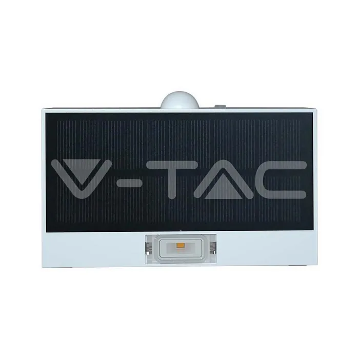 V-TAC VT-10306 3W LED Соларна Стенна Лампа със Сензор 4000K+3000K Бяла