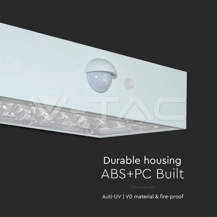 V-TAC VT-10306 3W LED Соларна Стенна Лампа със Сензор 4000K+3000K Бяла