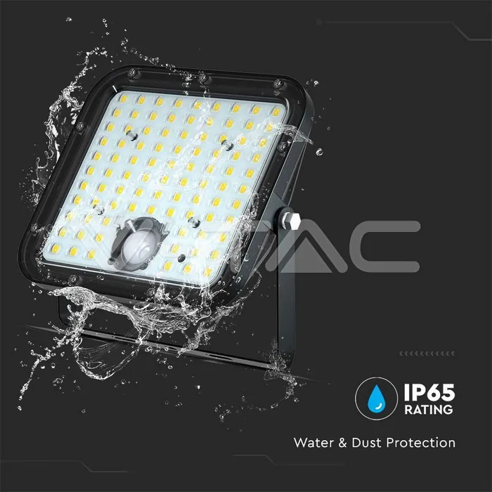 V-TAC VT-10310 30W LED Соларен Прожектор LiFePo Батерия 3.7V Черен 4000K