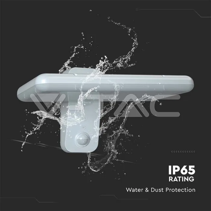 V-TAC VT-10316 15W LED Соларна Стенна Лампа LiFePO4 Батерия 3.2V 6000mA CCT: 6000K+4000K Бяла