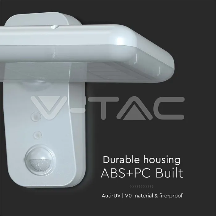 V-TAC VT-10316 15W LED Соларна Стенна Лампа LiFePO4 Батерия 3.2V 6000mA CCT: 6000K+4000K Бяла