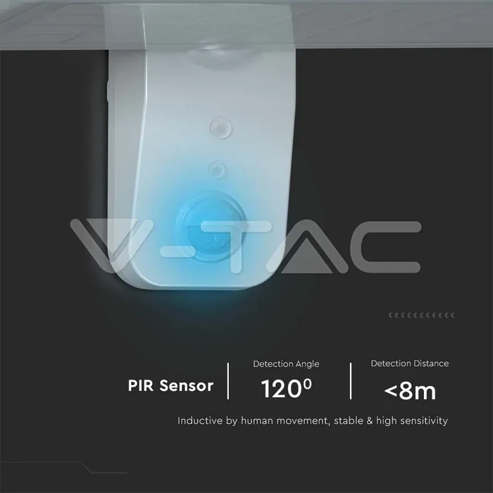 V-TAC VT-10316 15W LED Соларна Стенна Лампа LiFePO4 Батерия 3.2V 6000mA CCT: 6000K+4000K Бяла