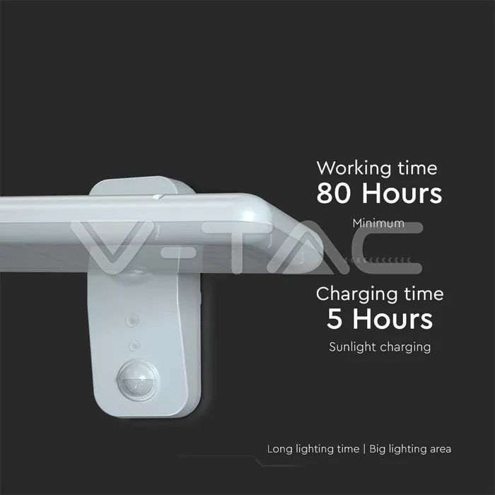 V-TAC VT-10316 15W LED Соларна Стенна Лампа LiFePO4 Батерия 3.2V 6000mA CCT: 6000K+4000K Бяла