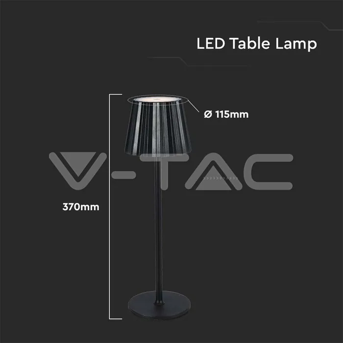 V-TAC VT-10325 1.5W LED Настолна Лампа Черна 3in1