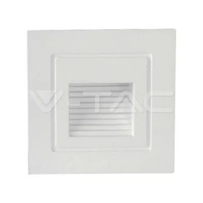 V-TAC VT-10376 3W LED Осветител За Стъпала Бял Квадрат 3000K