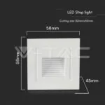 V-TAC VT-10376 3W LED Осветител За Стъпала Бял Квадрат 3000K