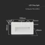 V-TAC VT-10378 3W LED Осветител За Стъпала Бял Правоъгълен 3000K