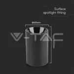 V-TAC VT-10380 GU10 Корпус Външен Монтаж Черен