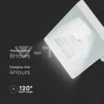 V-TAC VT-10408 20W LED Соларен Прожектор 4000К Бяло Тяло