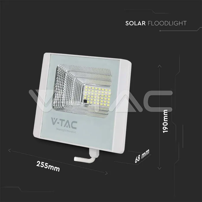 V-TAC VT-10408 20W LED Соларен Прожектор 4000К Бяло Тяло
