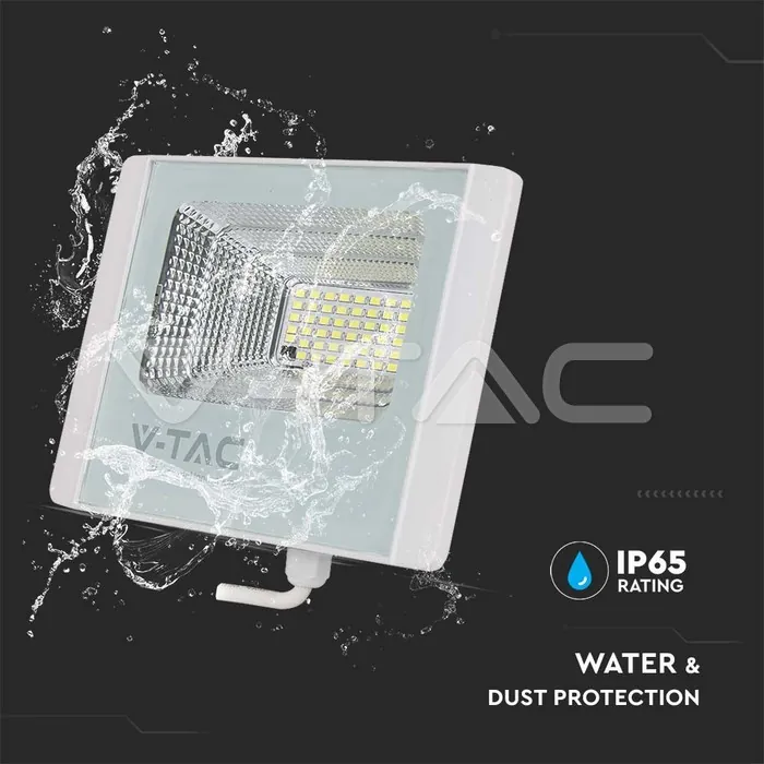 V-TAC VT-10415 50W LED Соларен Прожектор 4000К Бяло Тяло