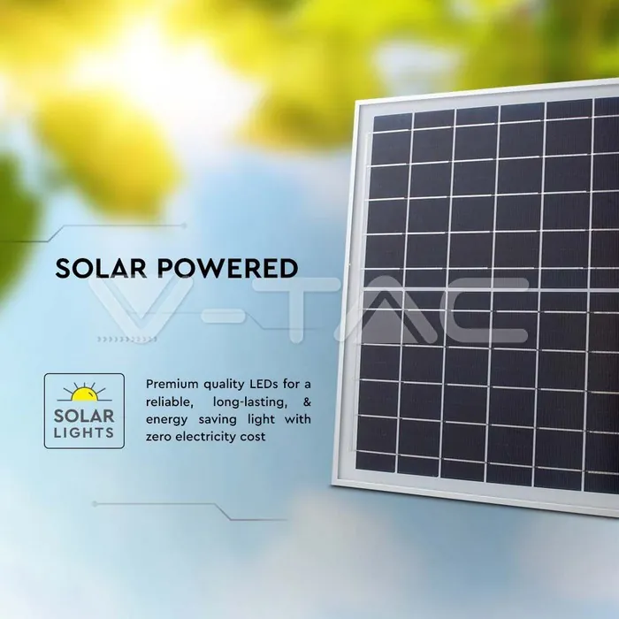 V-TAC VT-10415 50W LED Соларен Прожектор 4000К Бяло Тяло