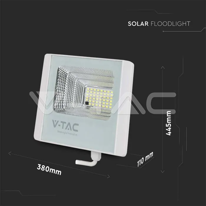 V-TAC VT-10415 50W LED Соларен Прожектор 4000К Бяло Тяло