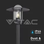 V-TAC VT-10423 E27 Наземна Лампа Черна Шапка Стъкло IP44 980mm