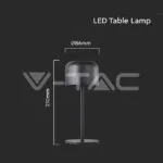 V-TAC VT-10450 LED Настолна Лампа 2200mAH Батерия D86*H210mm Бяло Тяло IP54 3000K+6000K