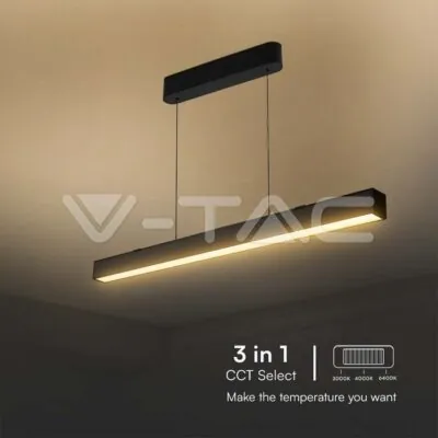 V-TAC VT-10468 40W LED Linear Hanging Suspension Light : Up & Down System 3IN1 Black Body