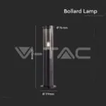 V-TAC VT-10471 Градинска Наземна Лампа E27 Черно Тяло IP44