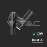 V-TAC VT-23049 2x2.6W Стенен Спот Черен 4000К IP44