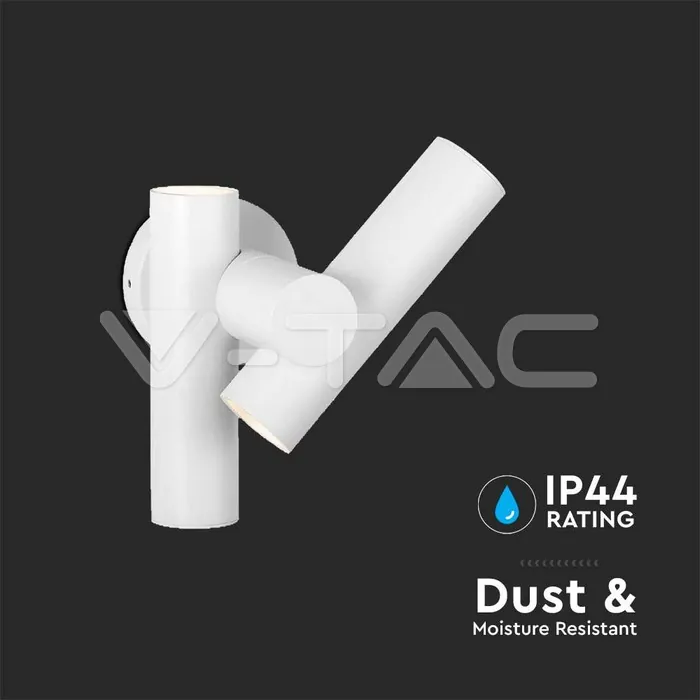 V-TAC VT-10474 2x2.6W Стенен Спот Бял 3000К IP44